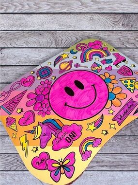 Kids hand colored sequined lap desk
